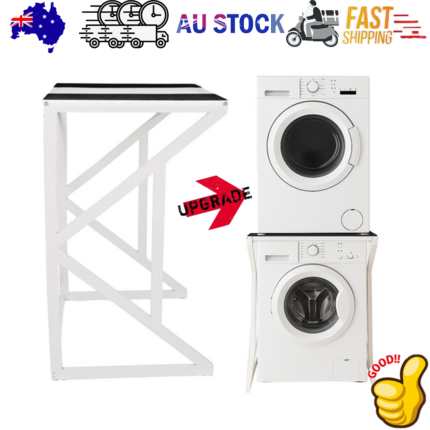 Fixed-Height Dryer Stand V4.0 for Front-Loading Washers – Fits All