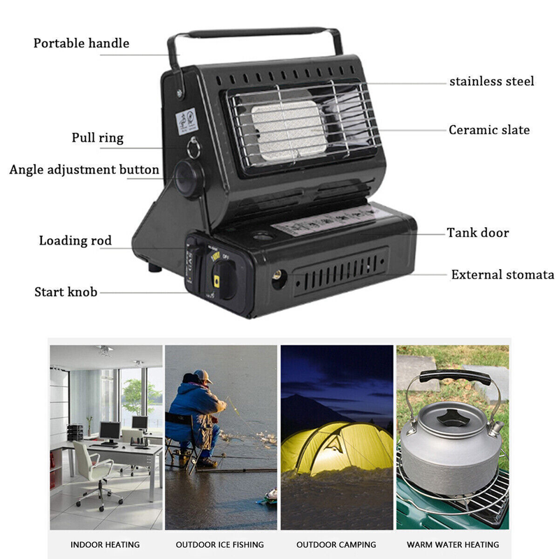 Portable Camping Gas Heater – Outdoor Heating Stove (Black, AU)