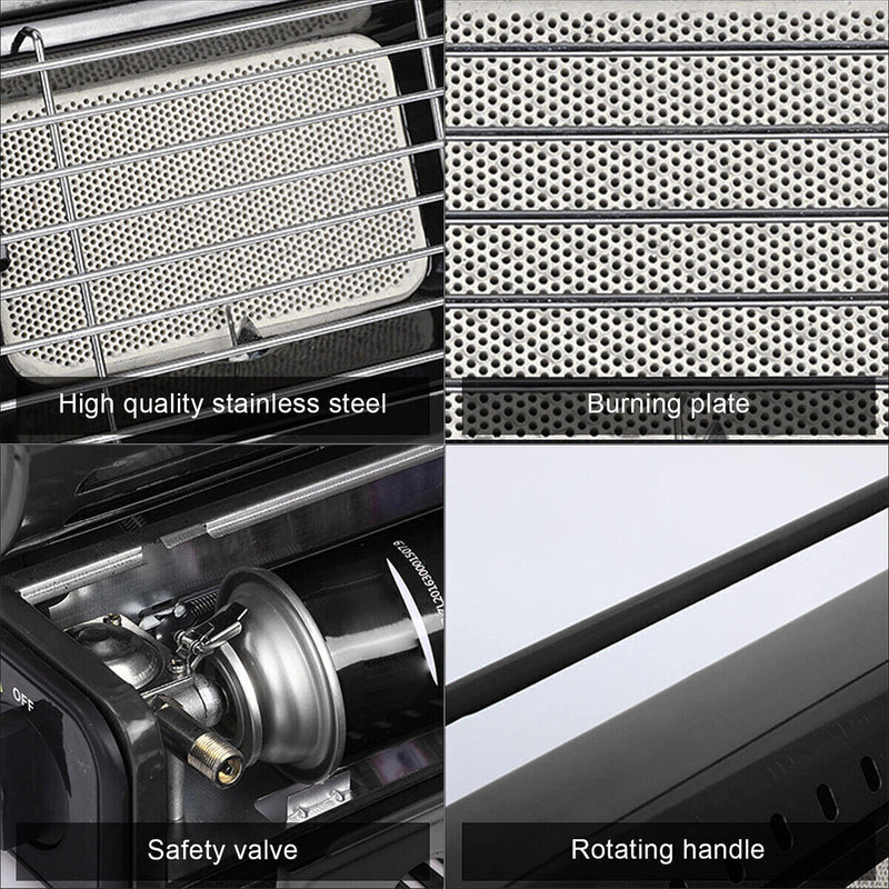 Portable Camping Gas Heater – Outdoor Heating Stove (Black, AU)