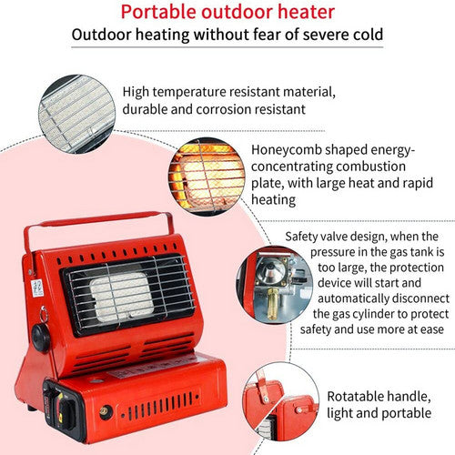 Portable Camping Gas Heater – Outdoor Heating Stove (Red, AU)