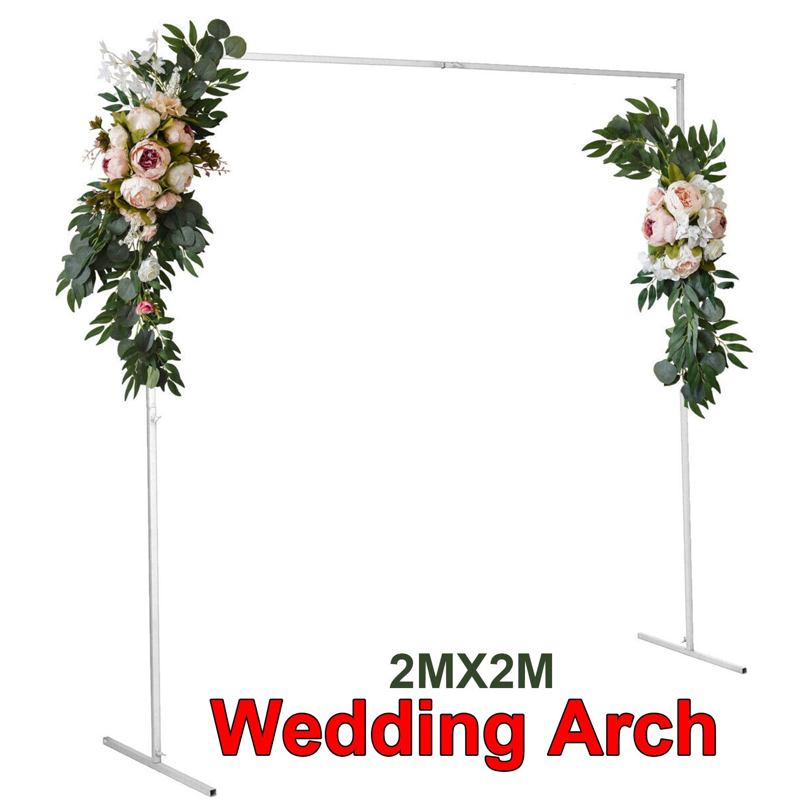 2.2m White Square Wedding Arch β Backdrop Display Stand