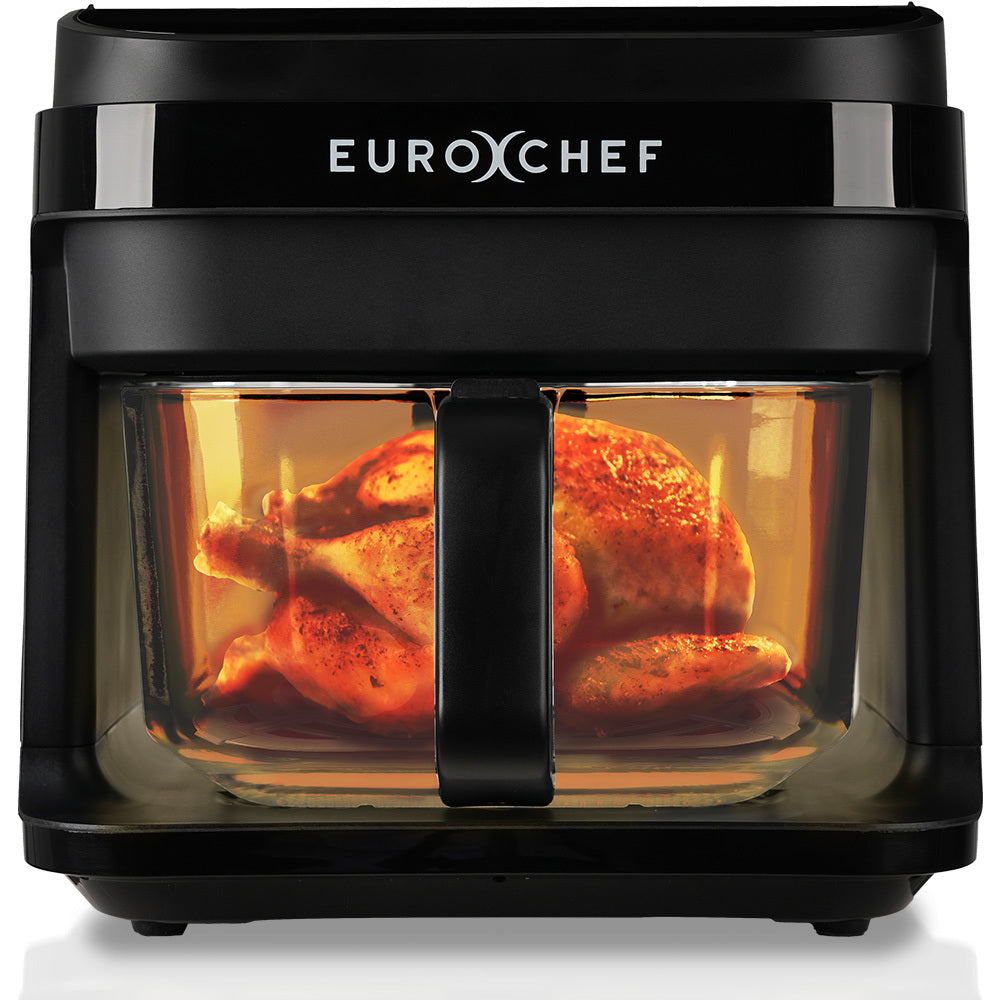 EuroChef 6.5L Digital Glass Air Fryer β Black