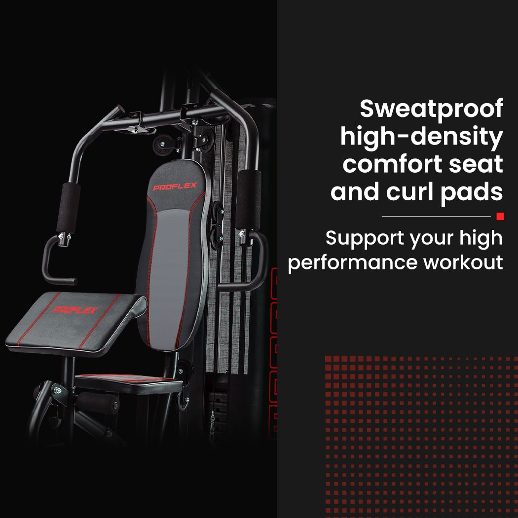 PROFLEX M8000 Multi-Station Home Gym – 150lbs Weight Plates