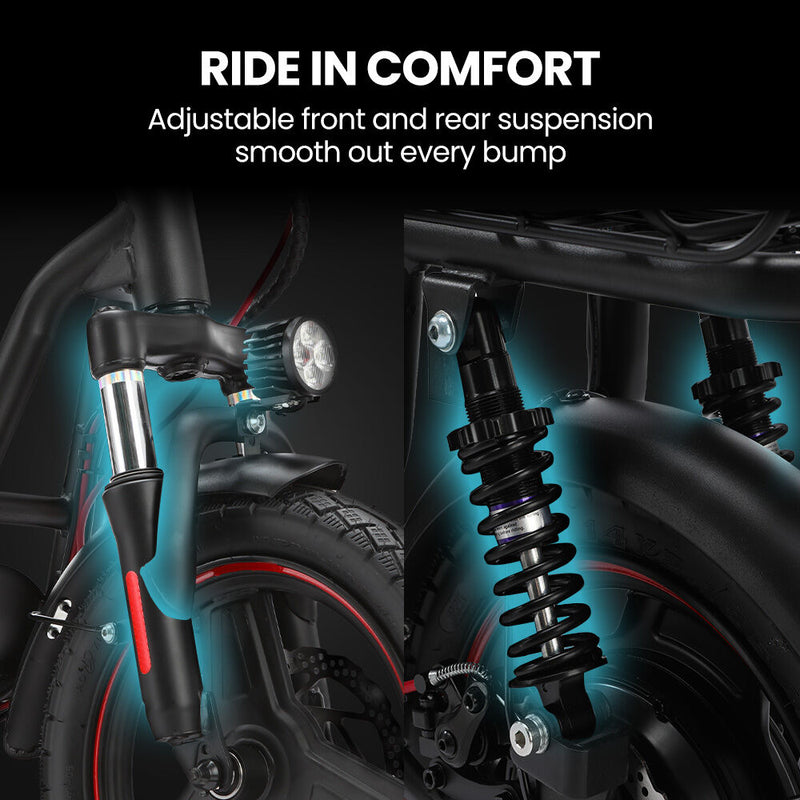 ALPHA Rover 500W Electric Scooter with Seat – 48V, 30km Range, Black