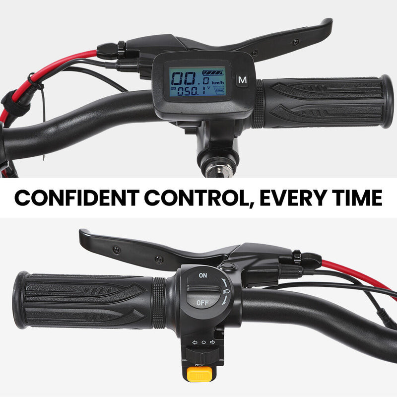 ALPHA Rover 500W Electric Scooter with Seat – 48V, 30km Range, Black