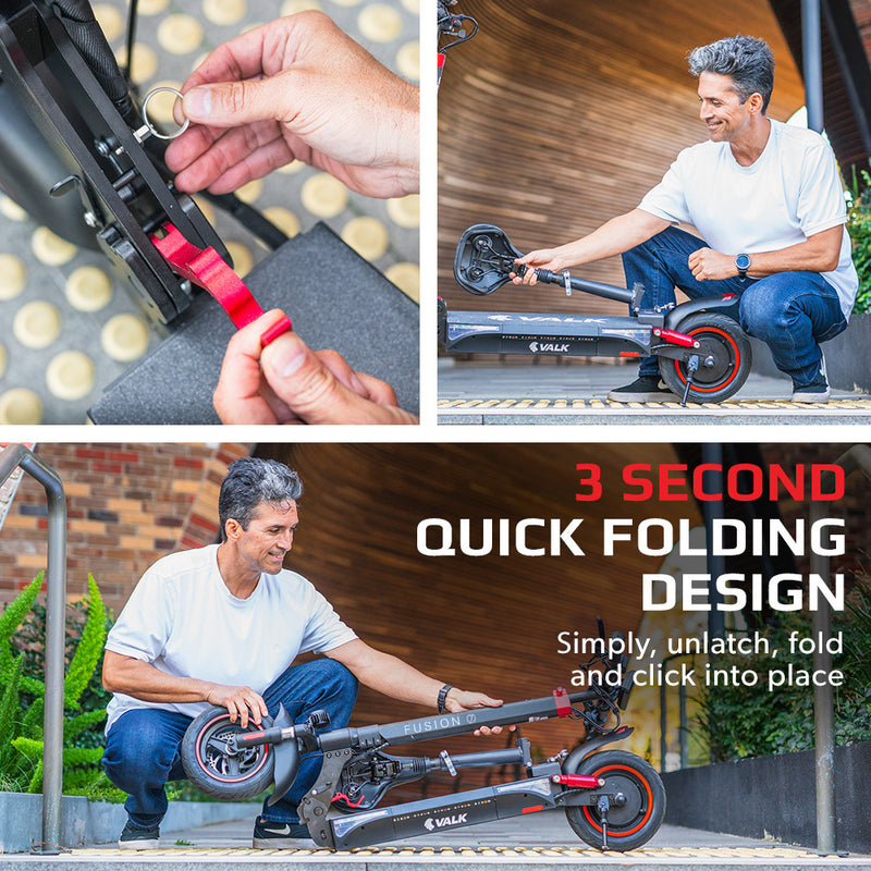 VALK Fusion 7 Electric Scooter – 800W 48V 13Ah, 50km Range, Seat Option