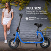 VALK Electric Scooter with Seat – Disc Brakes, 12" Tyres, Blue