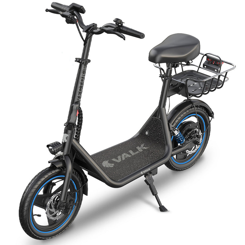 VALK Electric Scooter with Seat – 30km Range, Disc Brakes, 14" Tyres