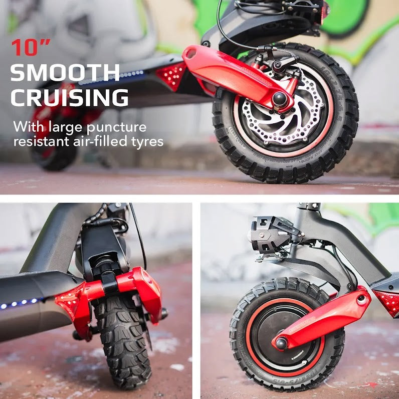 VALK Primal 9 Dual Motor 1600W Electric Scooter – Black/Red