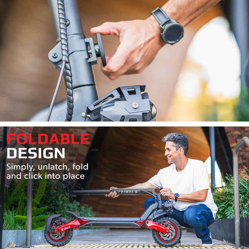 VALK Primal 9 Dual Motor 1600W Electric Scooter – Black/Red