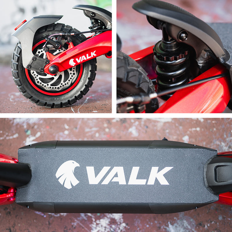 VALK Primal 9 Dual Motor 1600W Electric Scooter – Black/Red