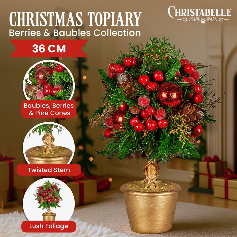 36cm Christmas Tabletop Topiary Tree