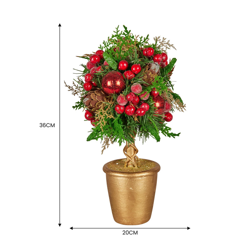 36cm Christmas Tabletop Topiary Tree