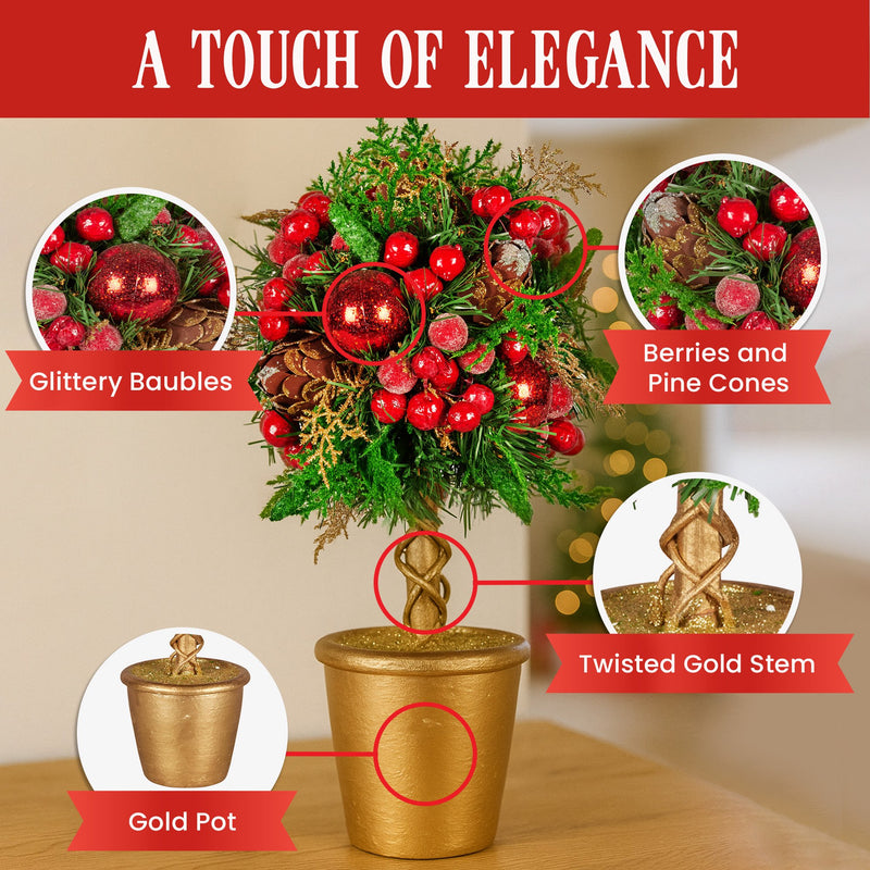 36cm Christmas Tabletop Topiary Tree