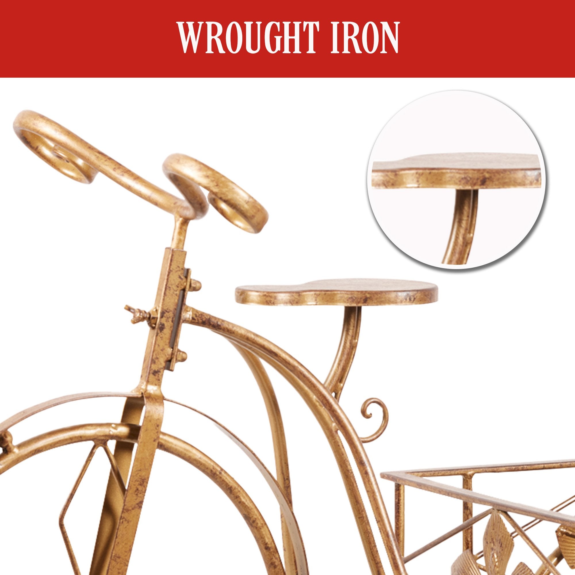 Antique Gold Bicycle Christmas Display décor