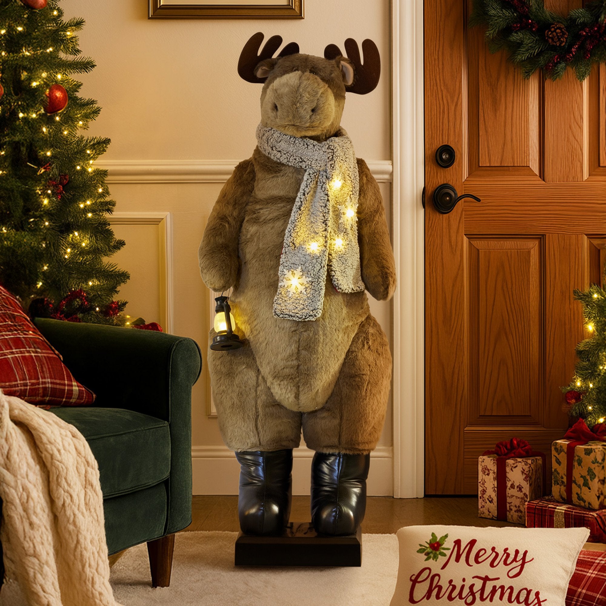 1.5 m LED Animated Moose with Lantern
