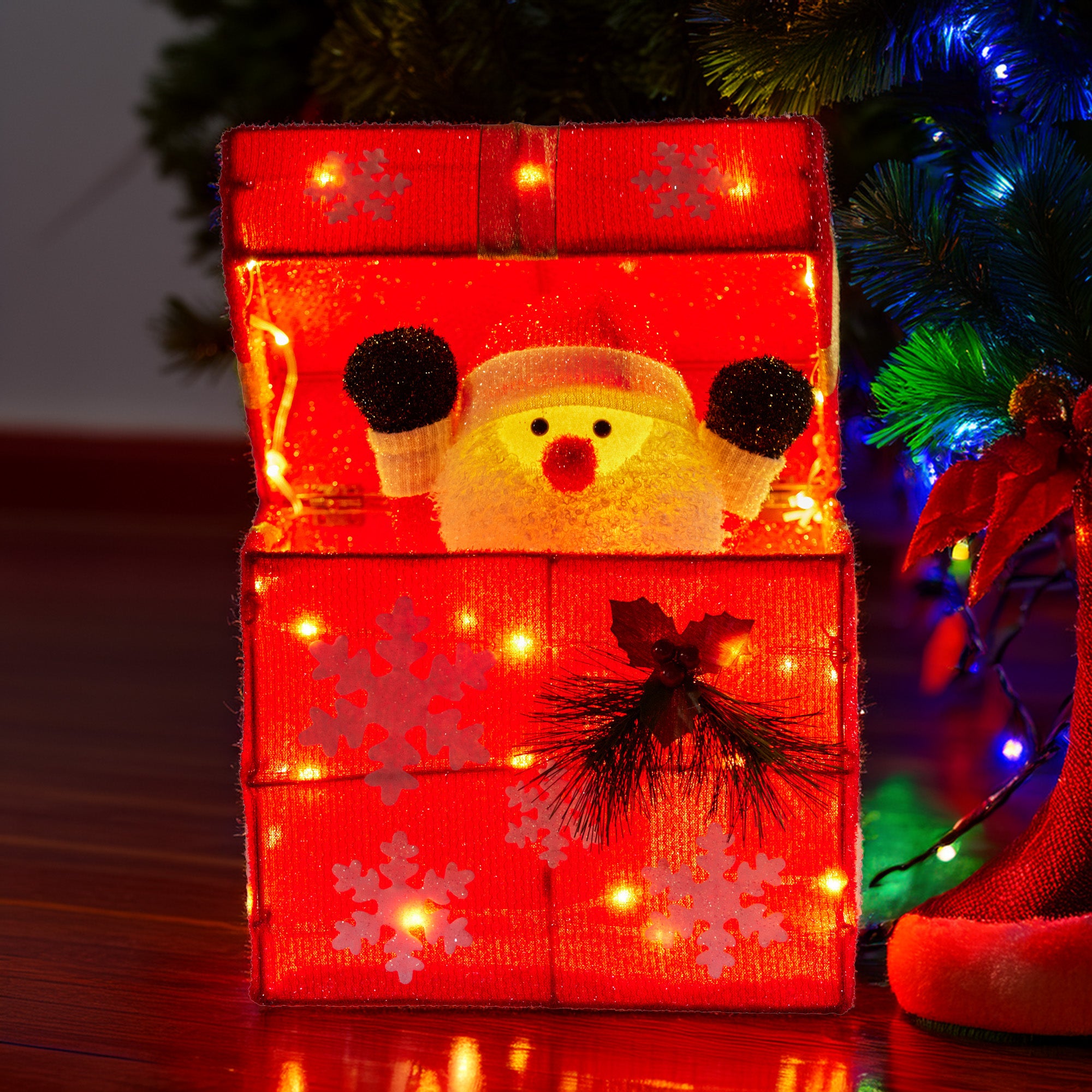 Animated Santa Gift Box LED