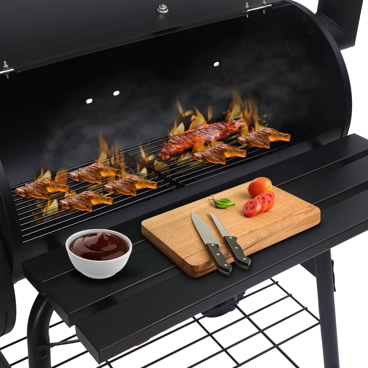 Wallaroo 2-in-1 BBQ Grill & Offset Smoker