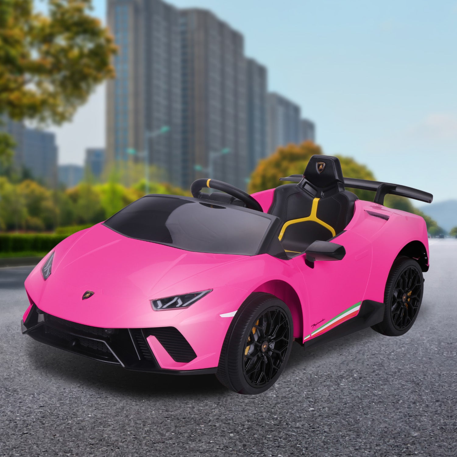 Kahuna Kids Electric Ride-On Car – Lamborghini Licensed, Remote Control (Pink)