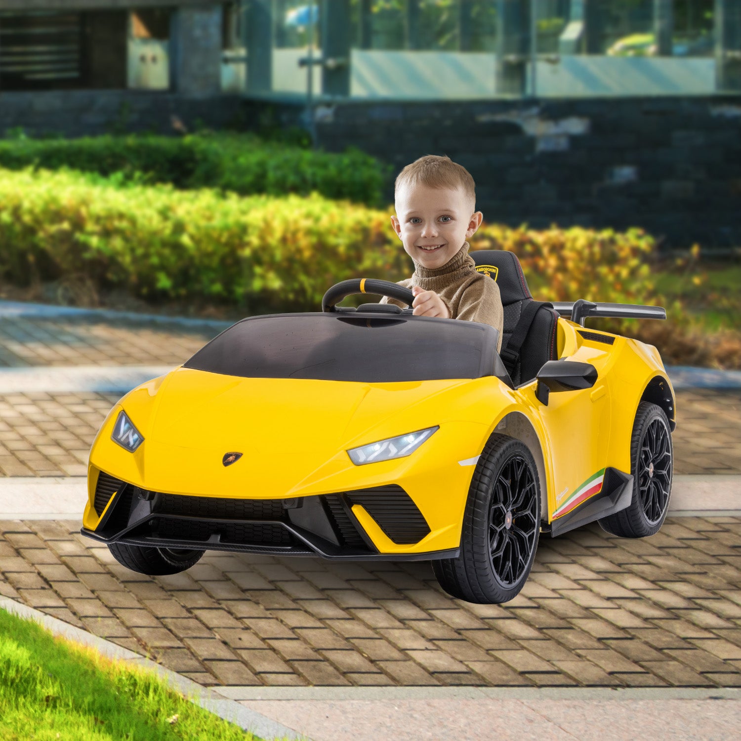 Kahuna Kids Electric Ride-On Car – Lamborghini Licensed, Remote Control (Yellow)
