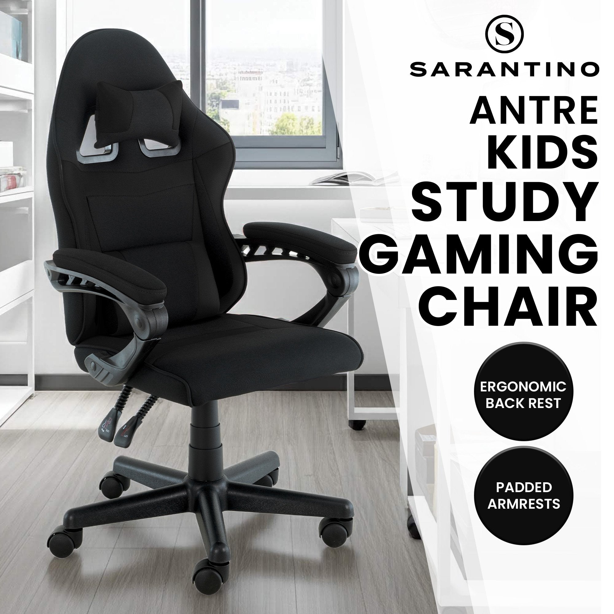 Antre Kids Study & Gaming Chair – Black