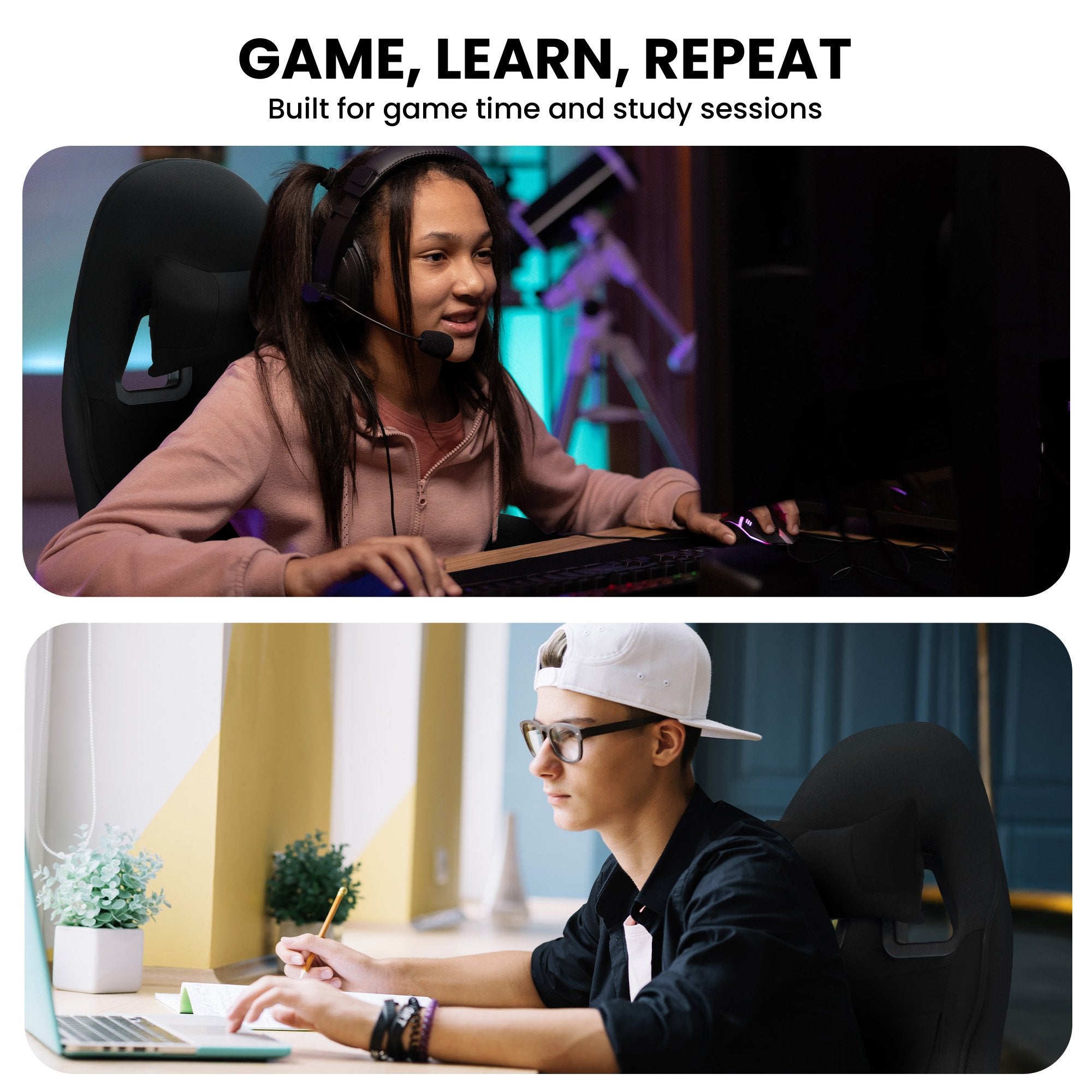 Antre Kids Study & Gaming Chair – Black