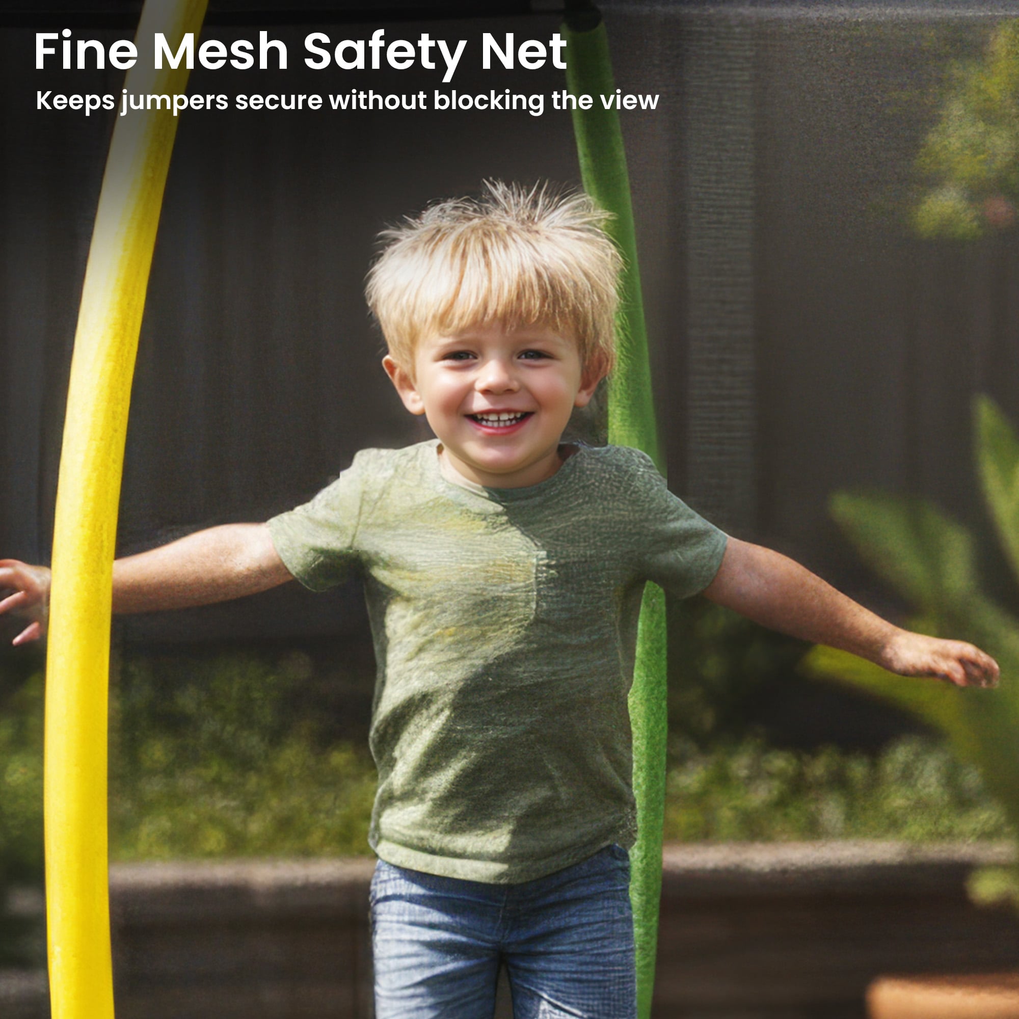 Kahuna 10Γ15ft Oval Trampoline LED Hoop, Net & Ladder