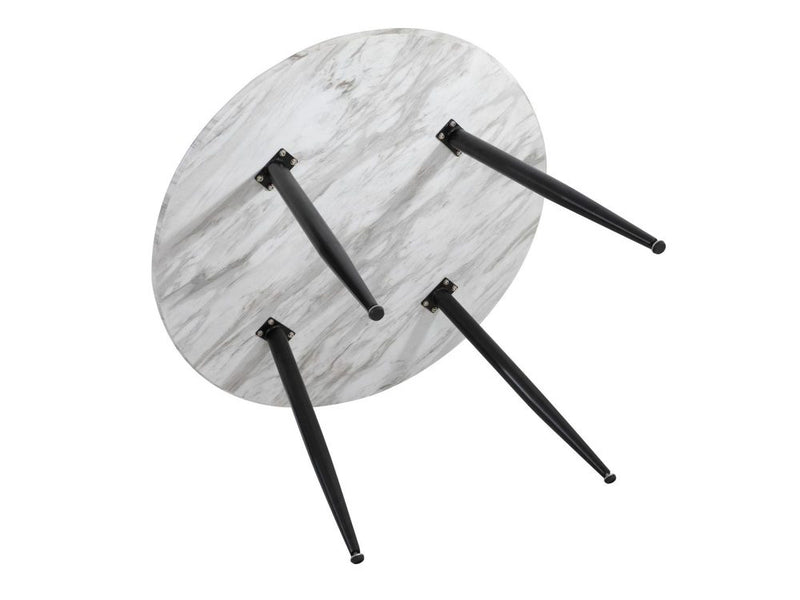 Round MDF Marble-Style Dining Table
