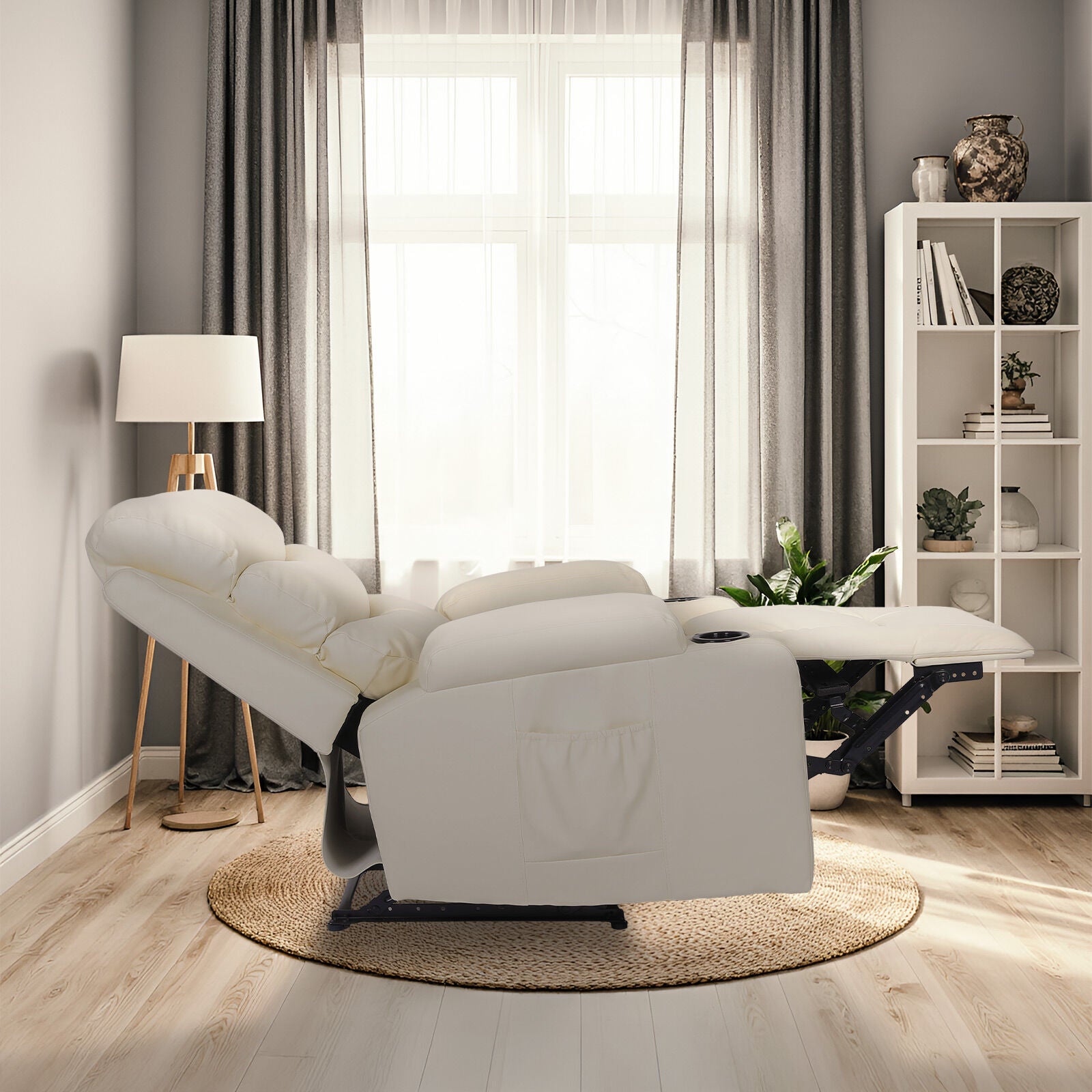 CELINA Electric Massage Recliner Chair Cream