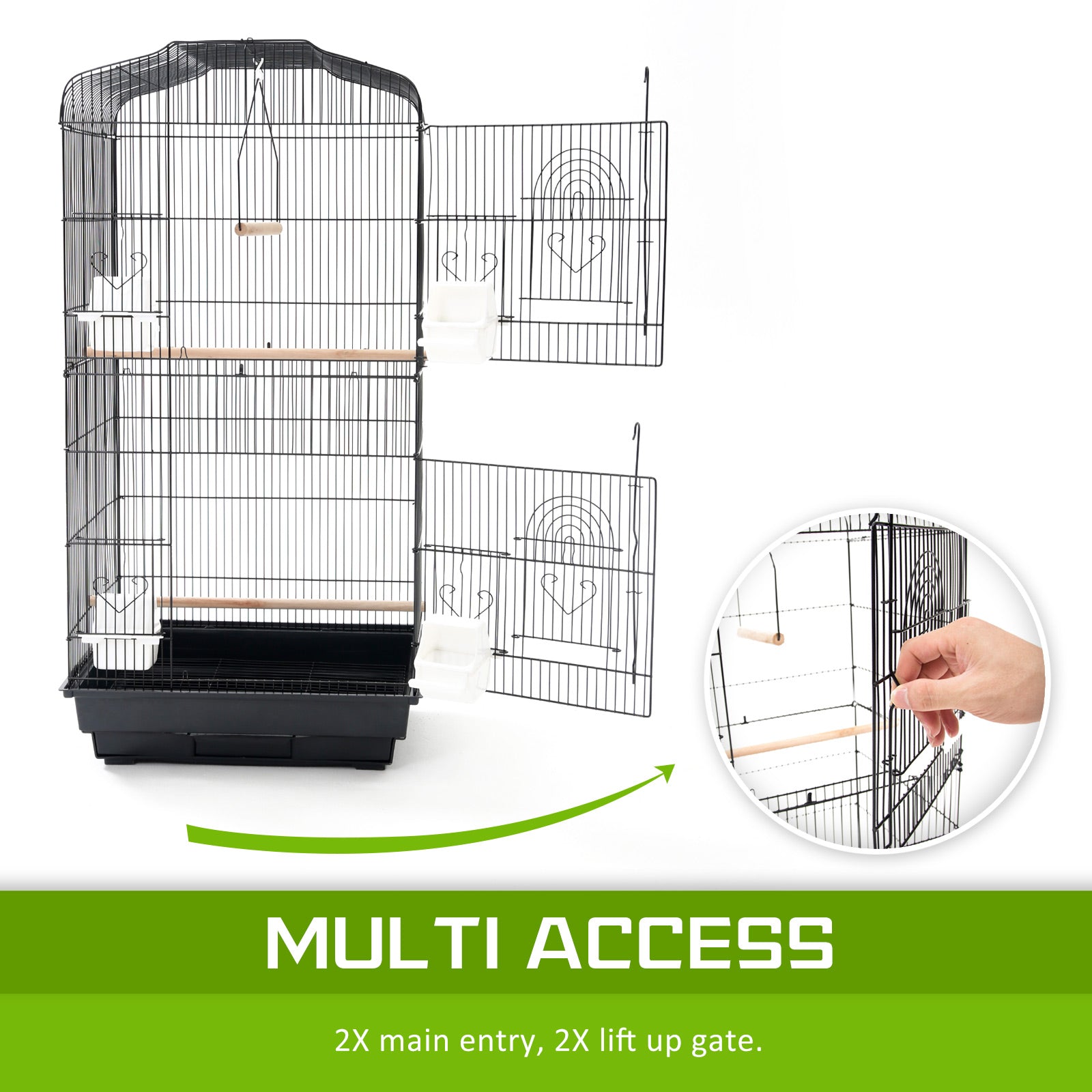 VEER 92cm 2-in-1 Parrot Aviary Bird Cage