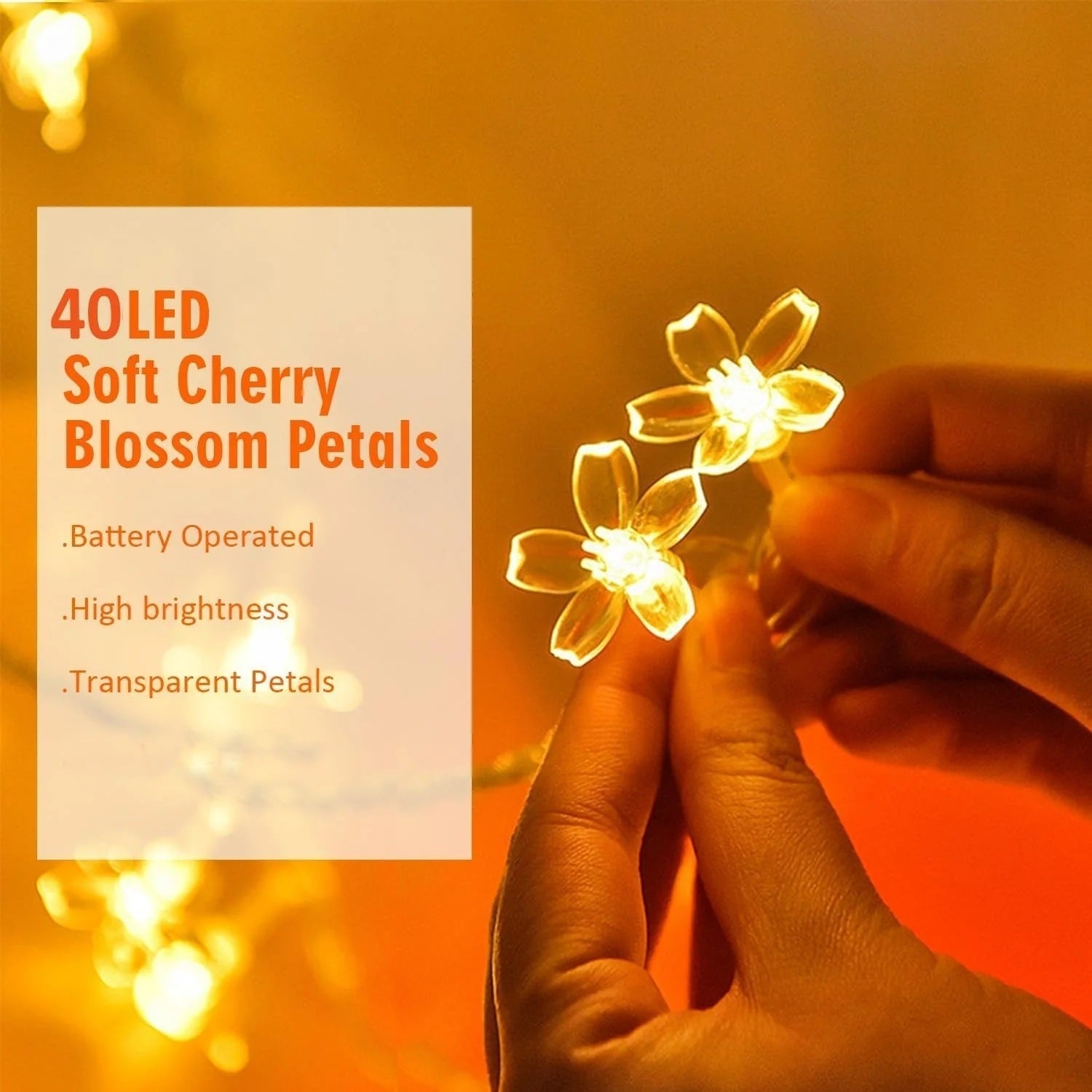 6M Sakura LED 40-Light Waterproof Christmas lights