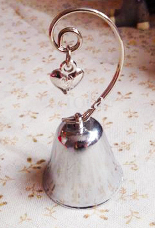 Silver Wedding Kissing Bell Place Card Holders β 50 Pack