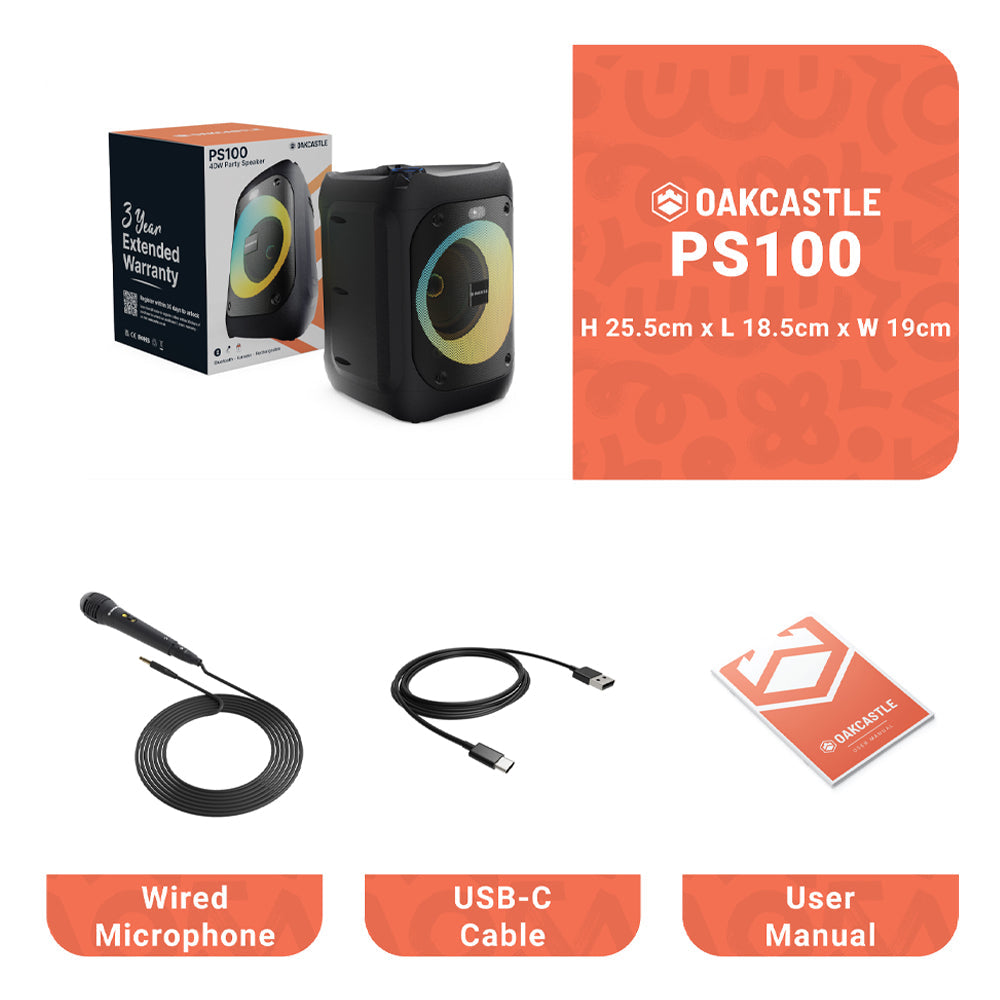 Majority PS100 40W Bluetooth Party Speaker – Black