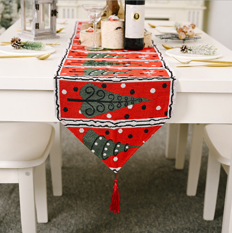 Christmas Table Runner thickened knitted Dining Tablecloth