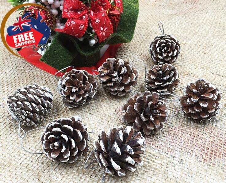 18 Christmas Natural Pine Cones Hanging Decoration
