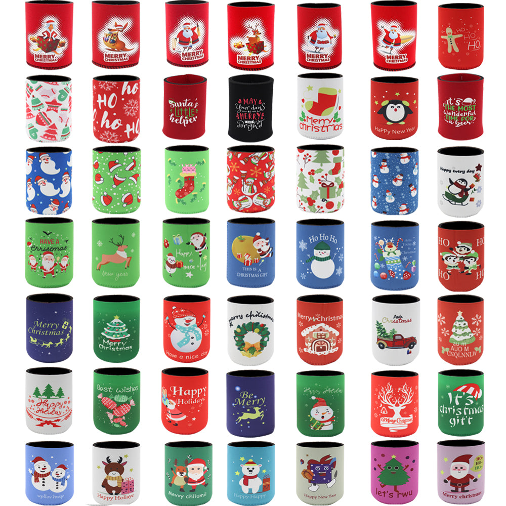 6x Christmas Stubby Stubbie Holders decor