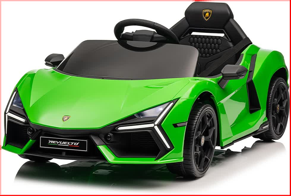 Lamborghini Revuelto Licensed 12V Ride-On Car with Remote β Green
