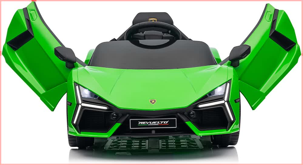 Lamborghini Revuelto Licensed 12V Ride-On Car with Remote β Green