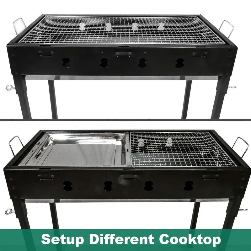Large Portable Charcoal Outdoor BBQ Grill Set