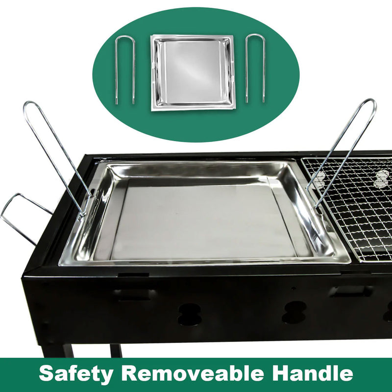 Large Portable Charcoal Outdoor BBQ Grill Set