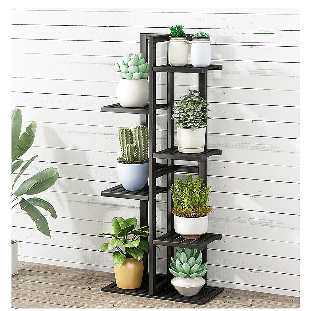 6-Tier Bamboo Plant Stand β Vertical Staged Flower Shelf Rack