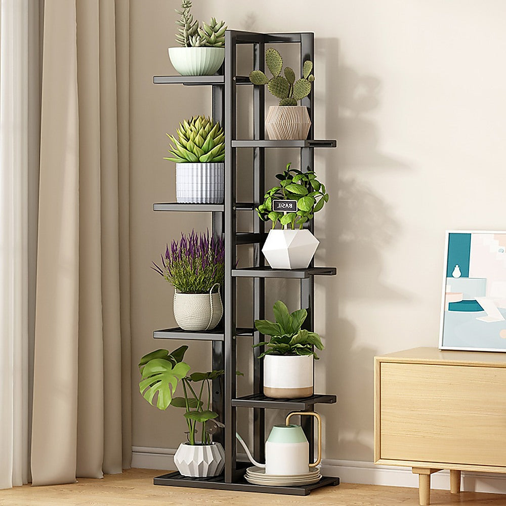 6-Tier Bamboo Plant Stand β Vertical Staged Flower Shelf Rack