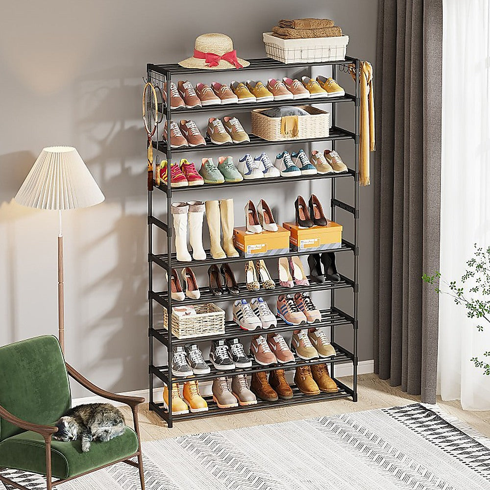 10-Tier Metal Shoe Rack β Black (50 Pair)