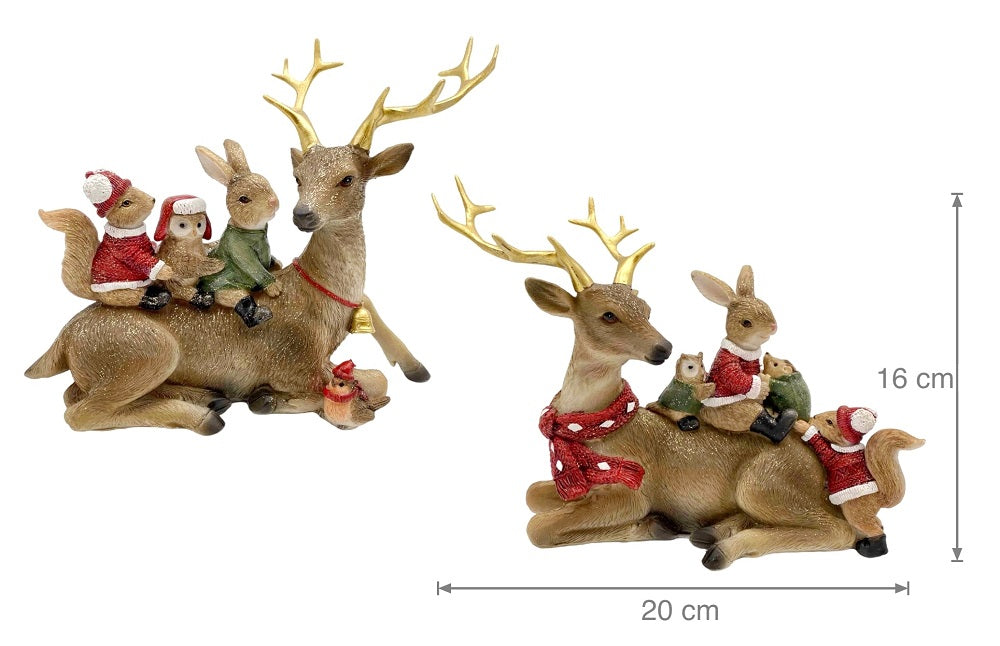 Bulk 6 Xmas Deer & Friends Assort 20cm