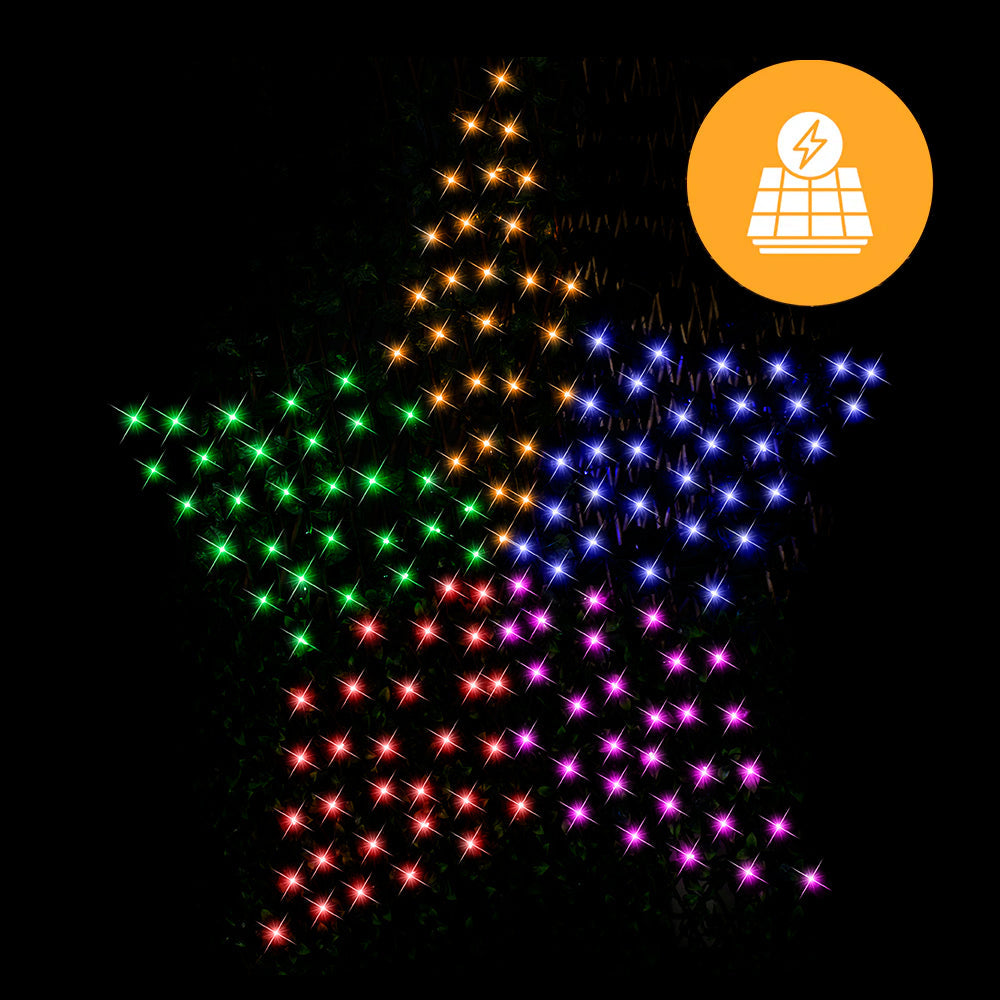 Solar 150 LED Star Net β Rainbow Color 150cm