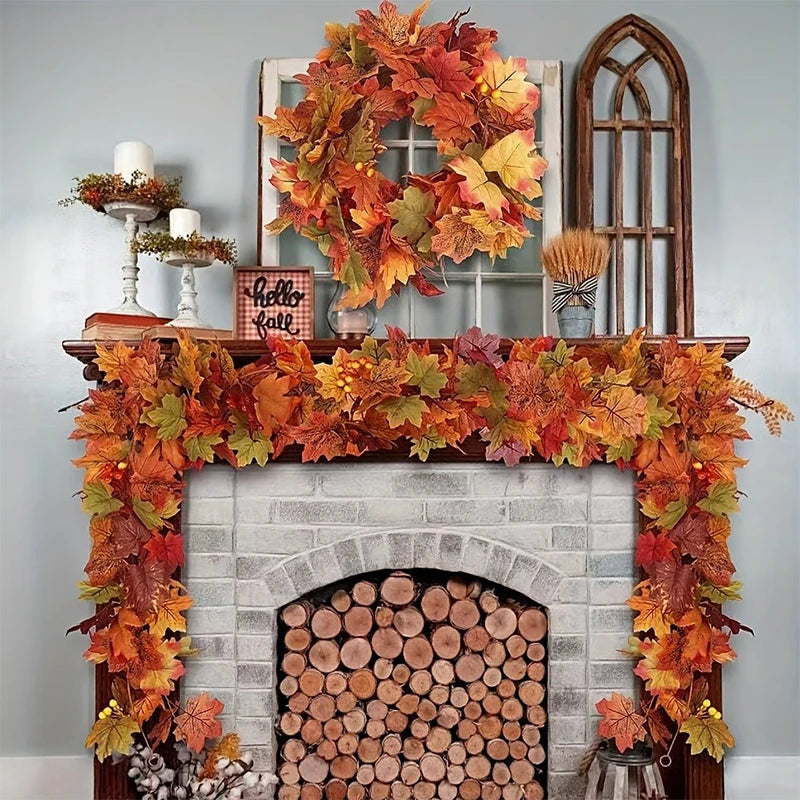 Artificial Fall Maple Leaf Garland