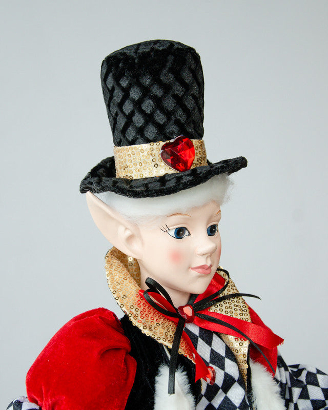 Luxury Christmas Carollers Elf – 65cm Black & Red
