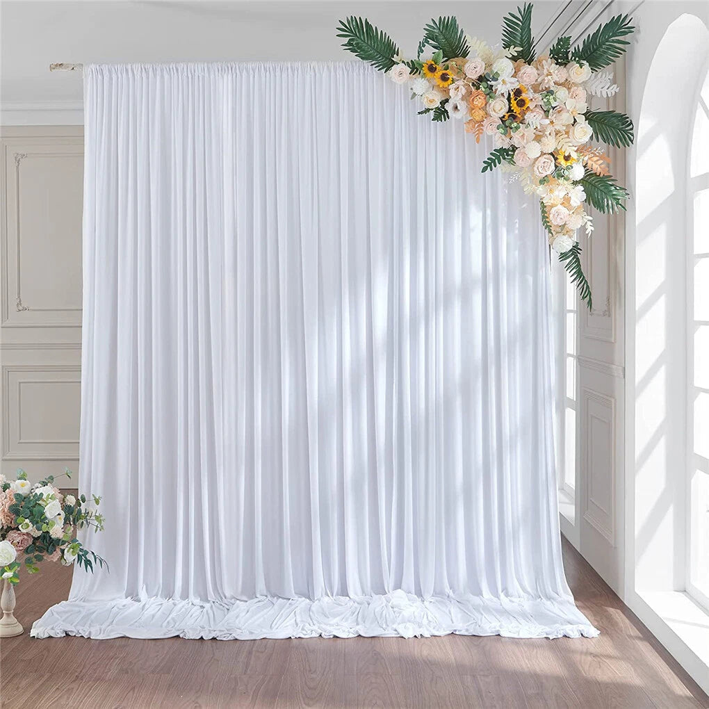 3Γ3m White Wedding Backdrop Curtains β Event & Party Decor