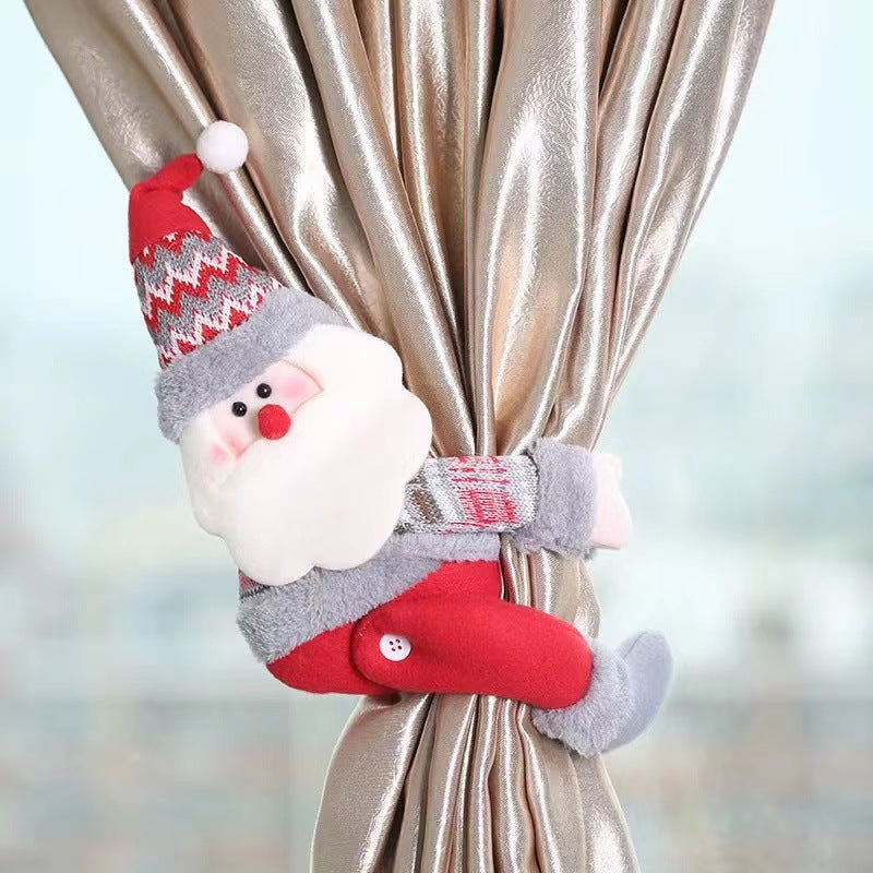 Santa Claus Curtain Tieback Decor 2pc