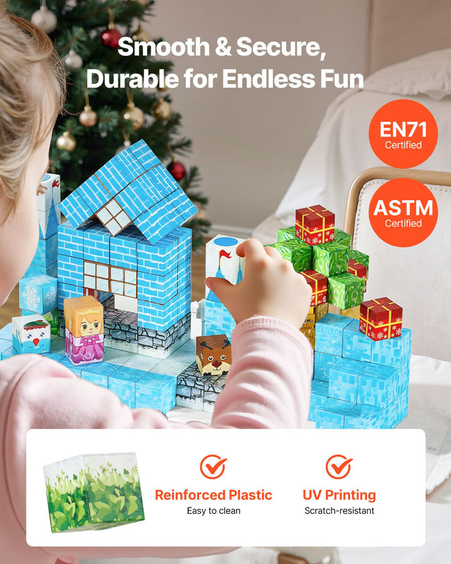 Magnetic Blocks Set 150PCS – Glacier Castle STEM Toy for Kids 3+